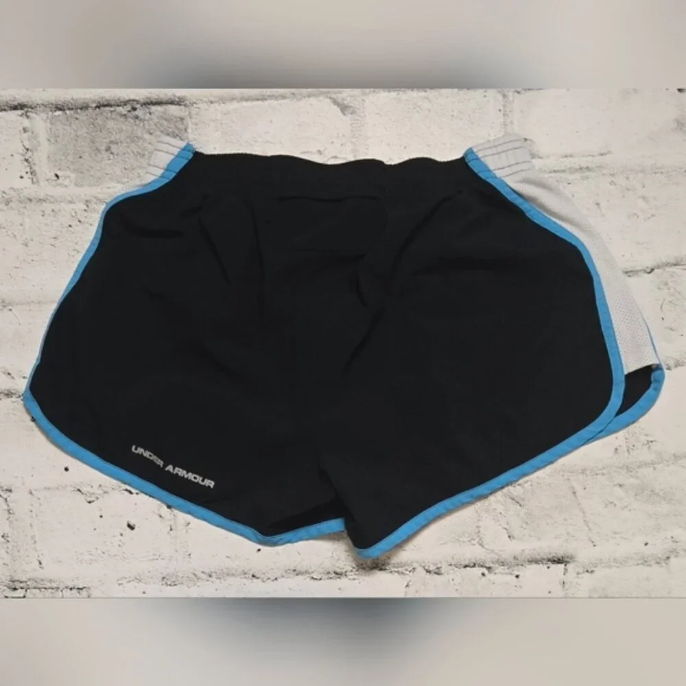 Under Armour Fly By Running Shorts Womens Small Blue White Lined Athletic